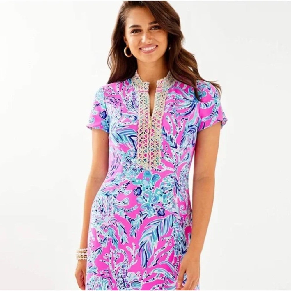 Lilly Pulitzer Shift Dress with Gold Size 4